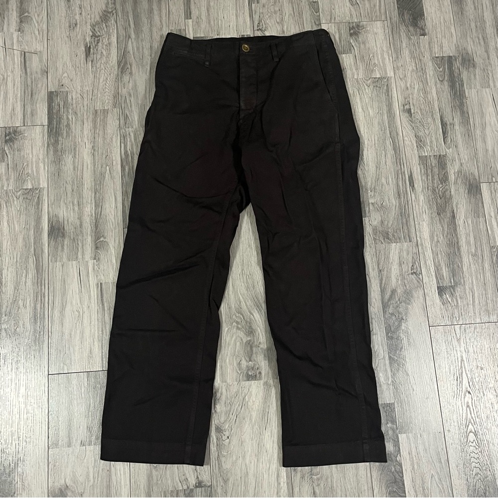 Visvim Buckle-Back Men’s 30 Wide-Fit Black Heavyweight Twill Chino EUC